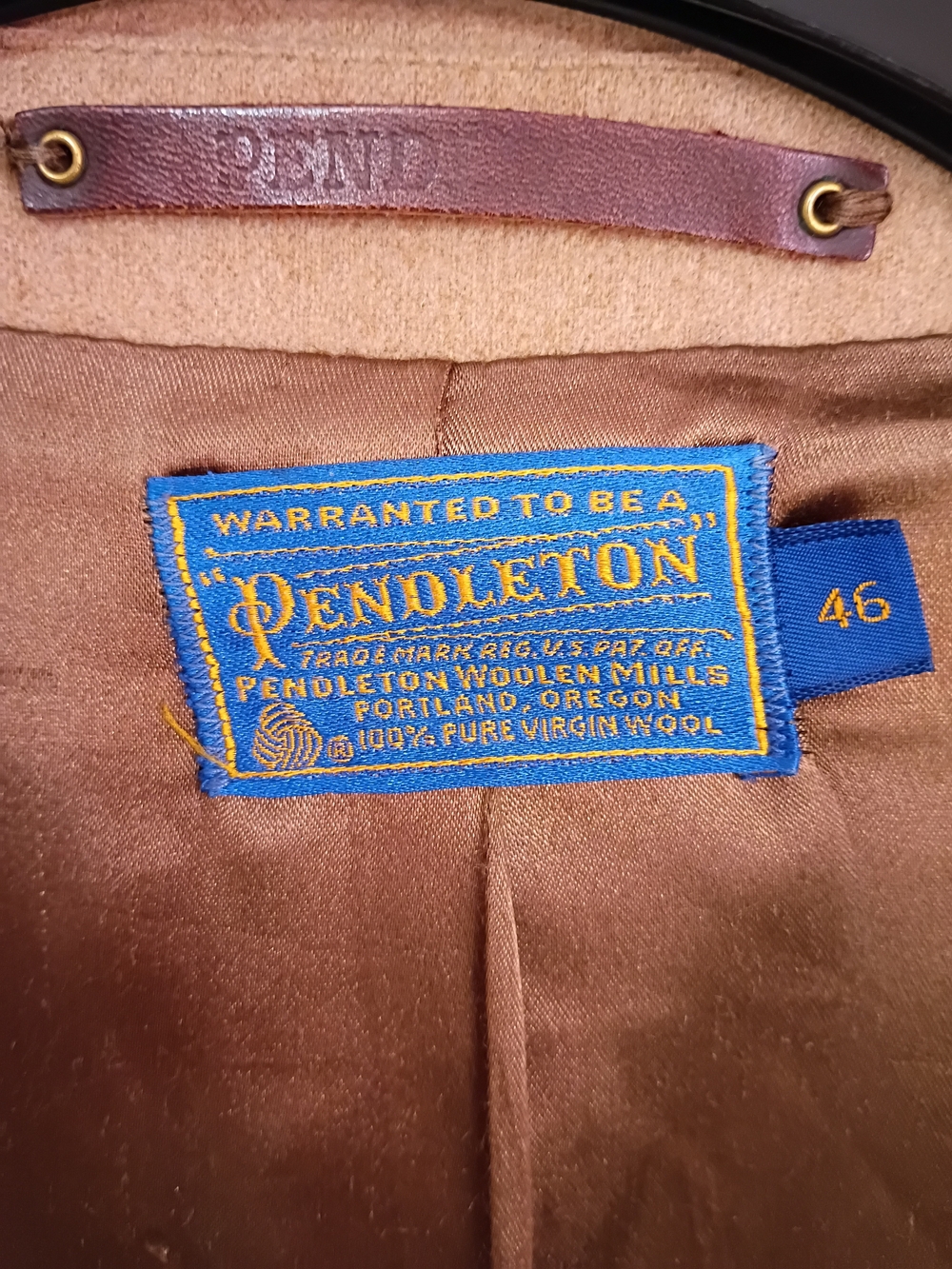 60's Pendleton Men's Tan Wool Coat - Picture 3 of 5